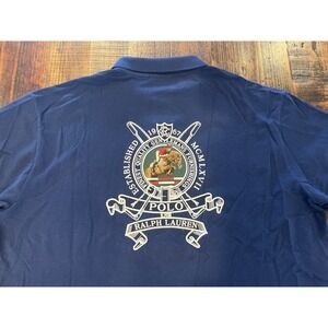 4XLT Polo Ralph Lauren Big & Tall‎ NAVY HORSE EQUESTRIAN CREST Collared Shirt